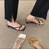 Women Casual Open Toe Slid Block Heels